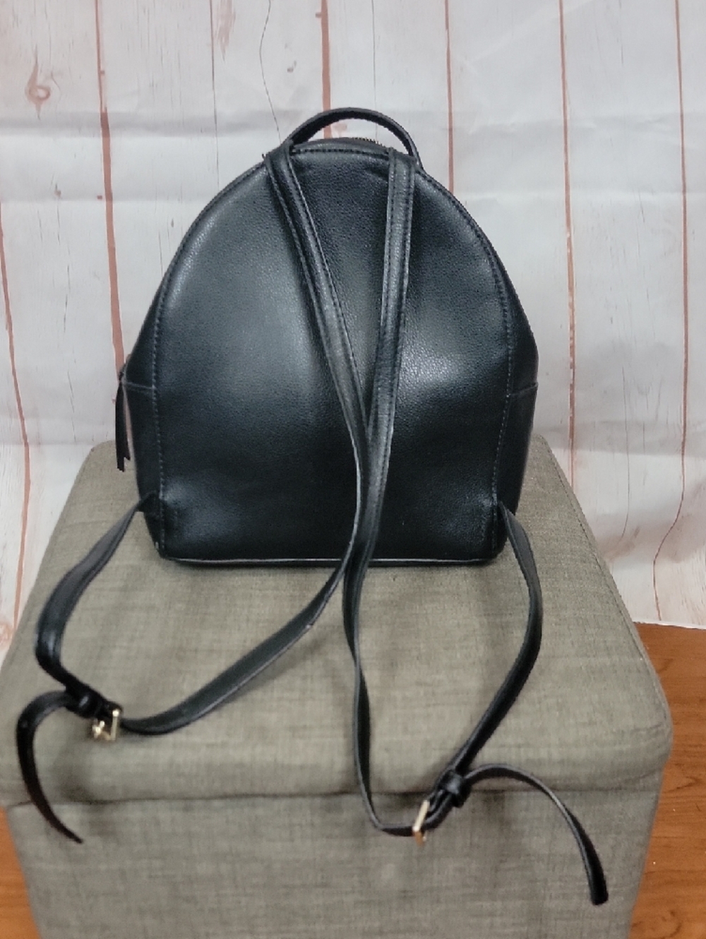 kate spade Black Leather Small Arch Backpack with Gold Hardware - Picture 5 of 6